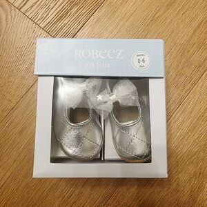 Robeez Silver Soft Soles Genuine Leather Baby Shoes